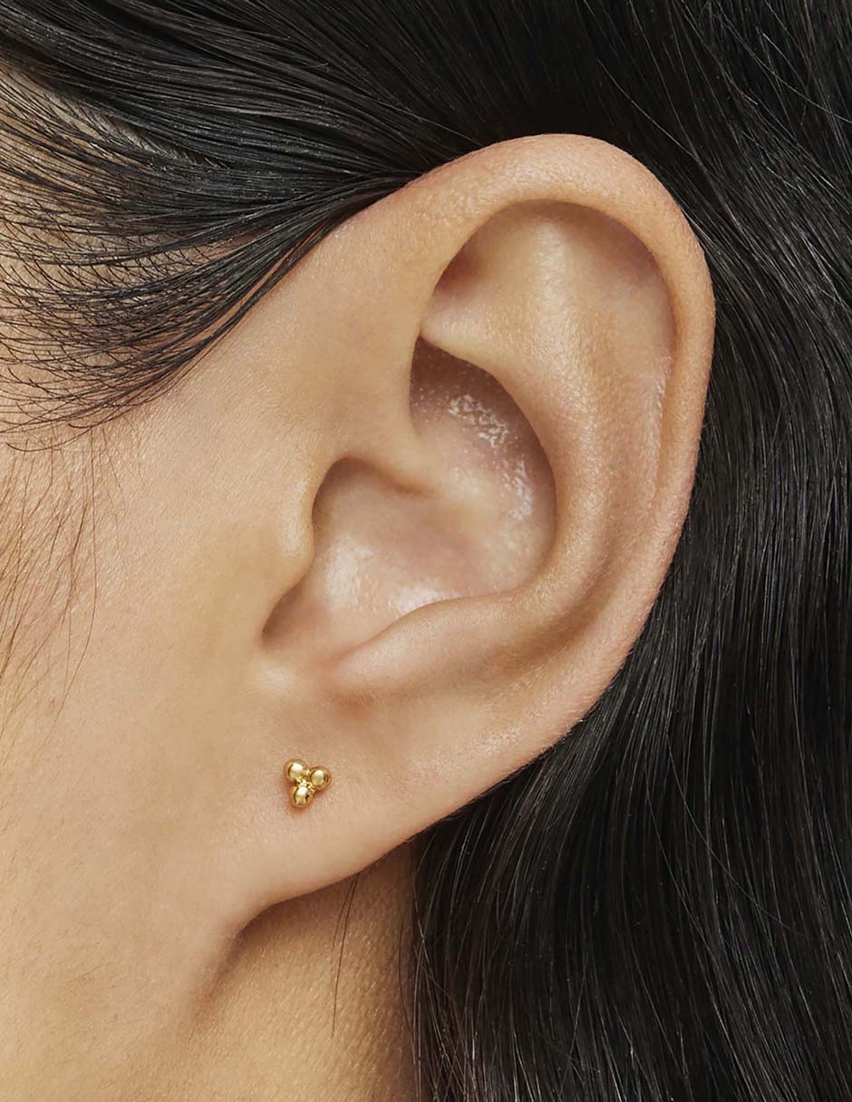 Aretes de oro con acabado brillante 6