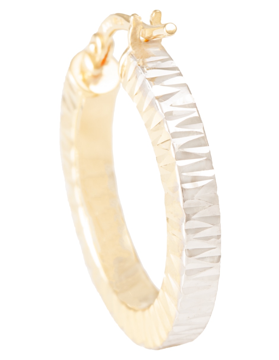 Arracadas de oro con acabado diamantado