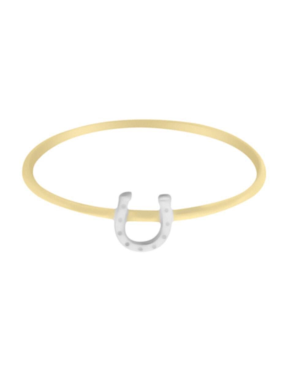 Anillo redondo 14 k de oro brillante