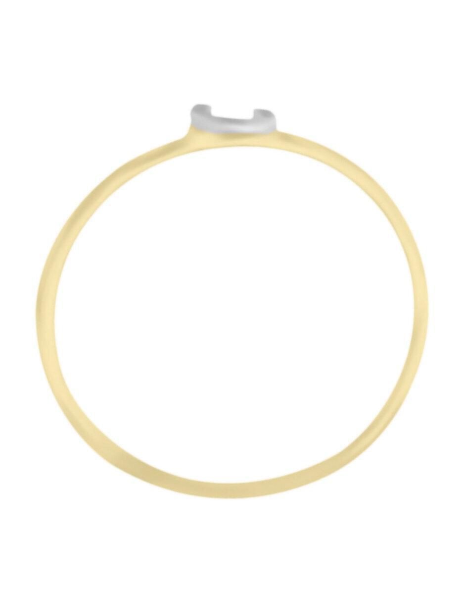 Anillo redondo 14 k de oro brillante 3