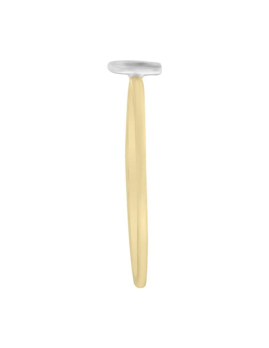 Anillo redondo 14 k de oro brillante 2