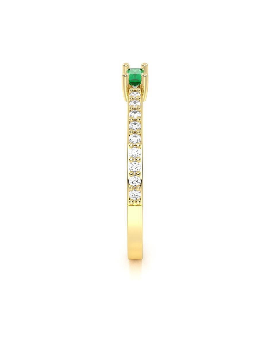 Anillo de oro zirconia brillante 3