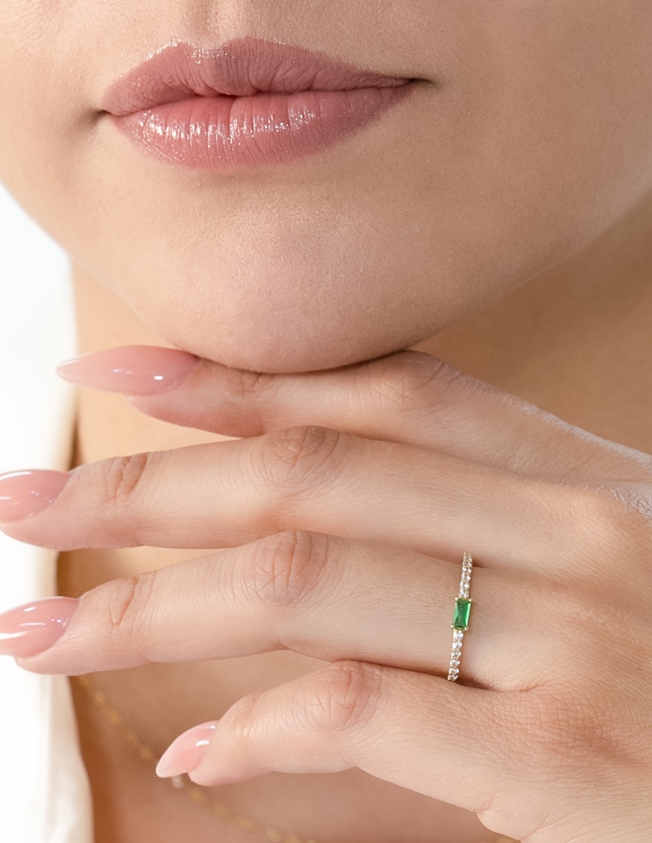 Anillo de oro zirconia brillante 5