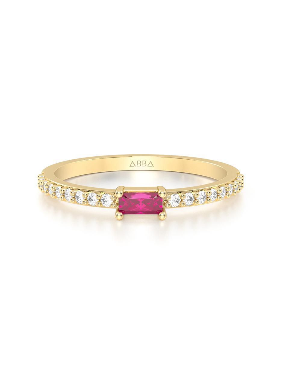 Anillo 10 k de oro zirconia brillante Anillo 10 k de oro zirconia brillante