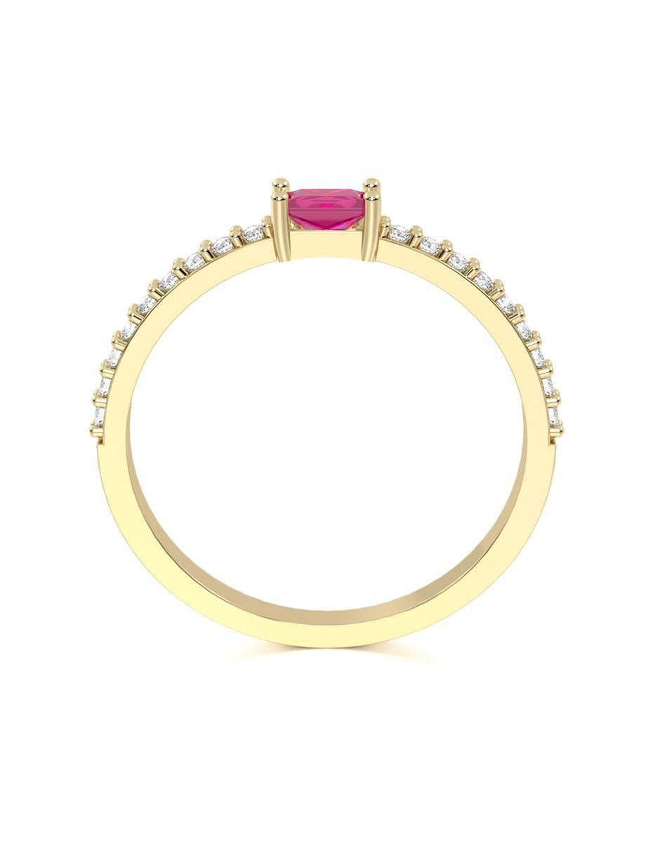Anillo 10 k de oro zirconia brillante 5