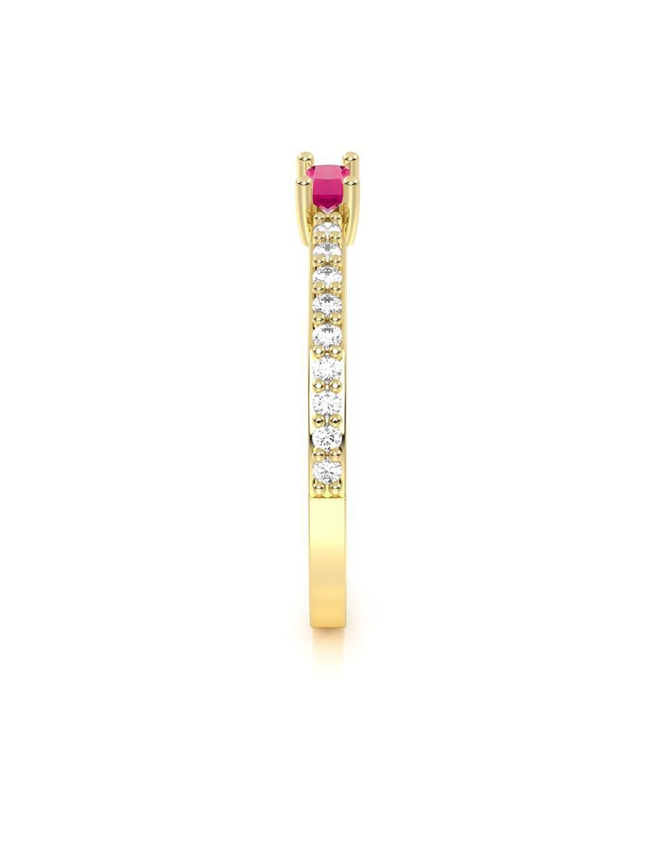 Anillo 10 k de oro zirconia brillante 4