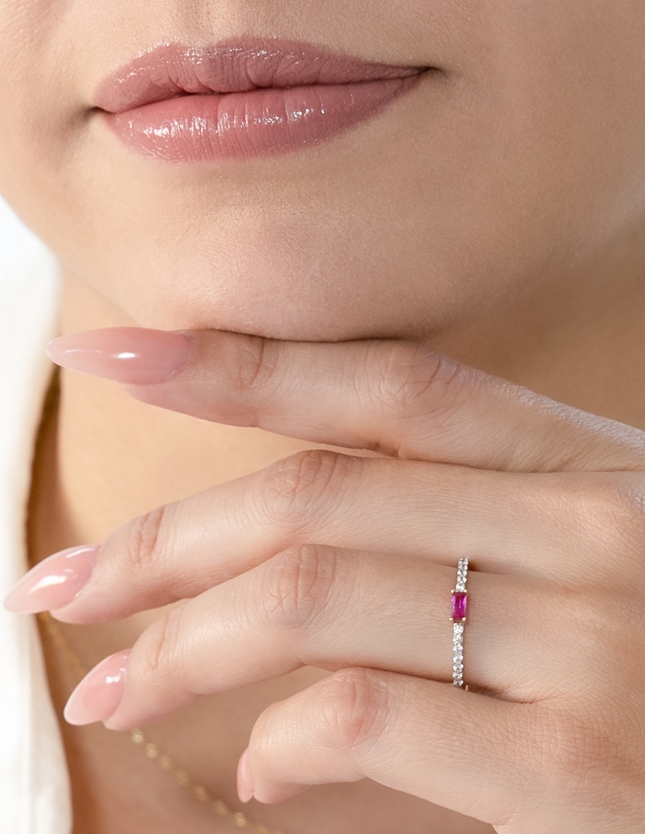 Anillo de oro zirconia brillante 4