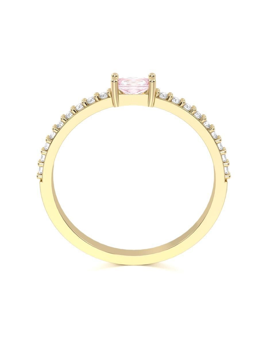 Anillo 10 k de oro zirconia brillante 5