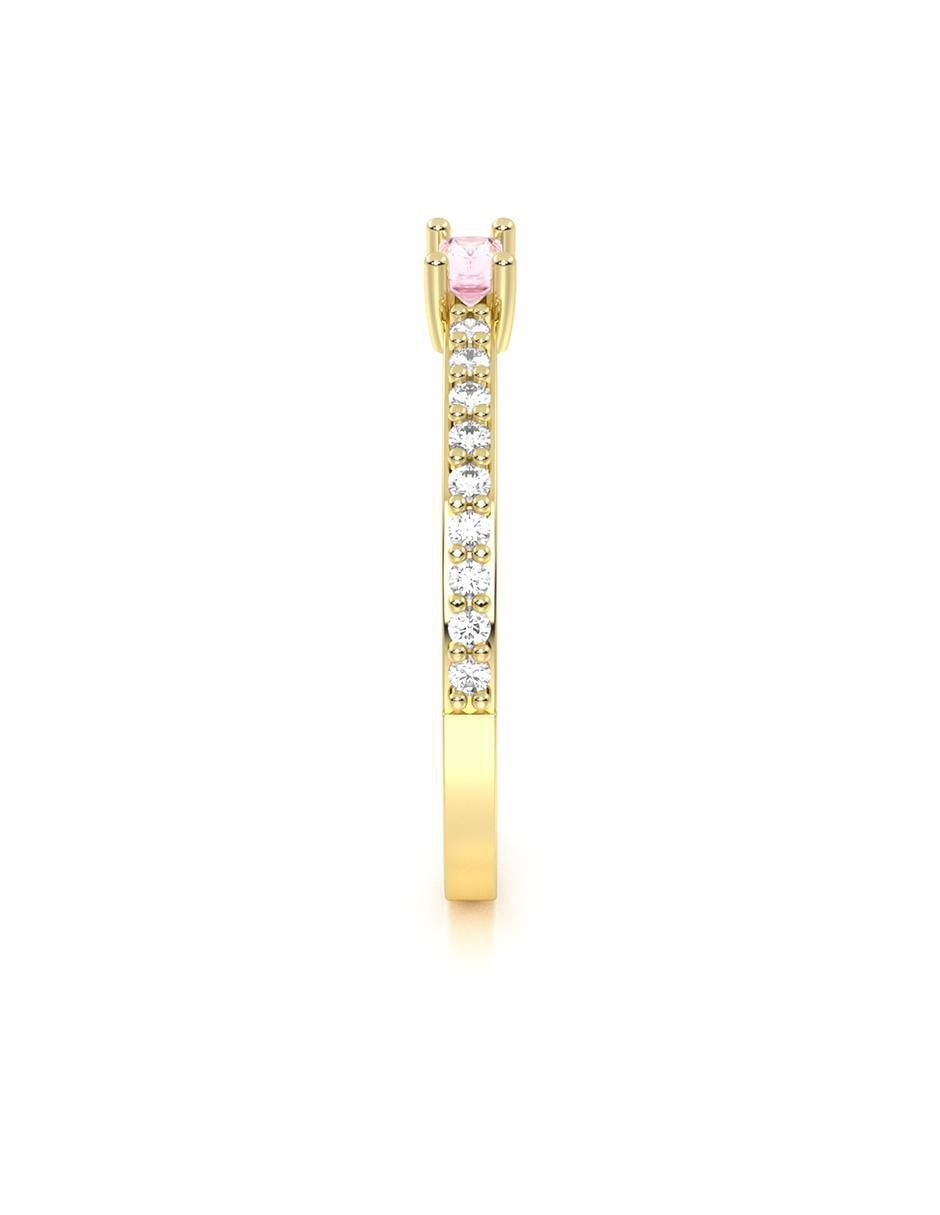 Anillo de oro zirconia brillante 3