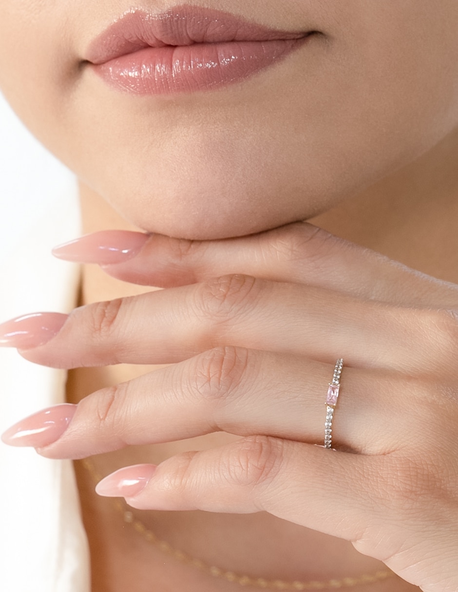 Anillo de oro zirconia brillante 4