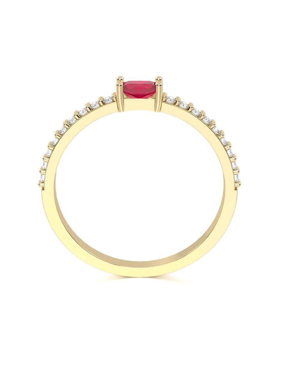 Anillo de compromiso de oro 10 k abba joyas zirconia