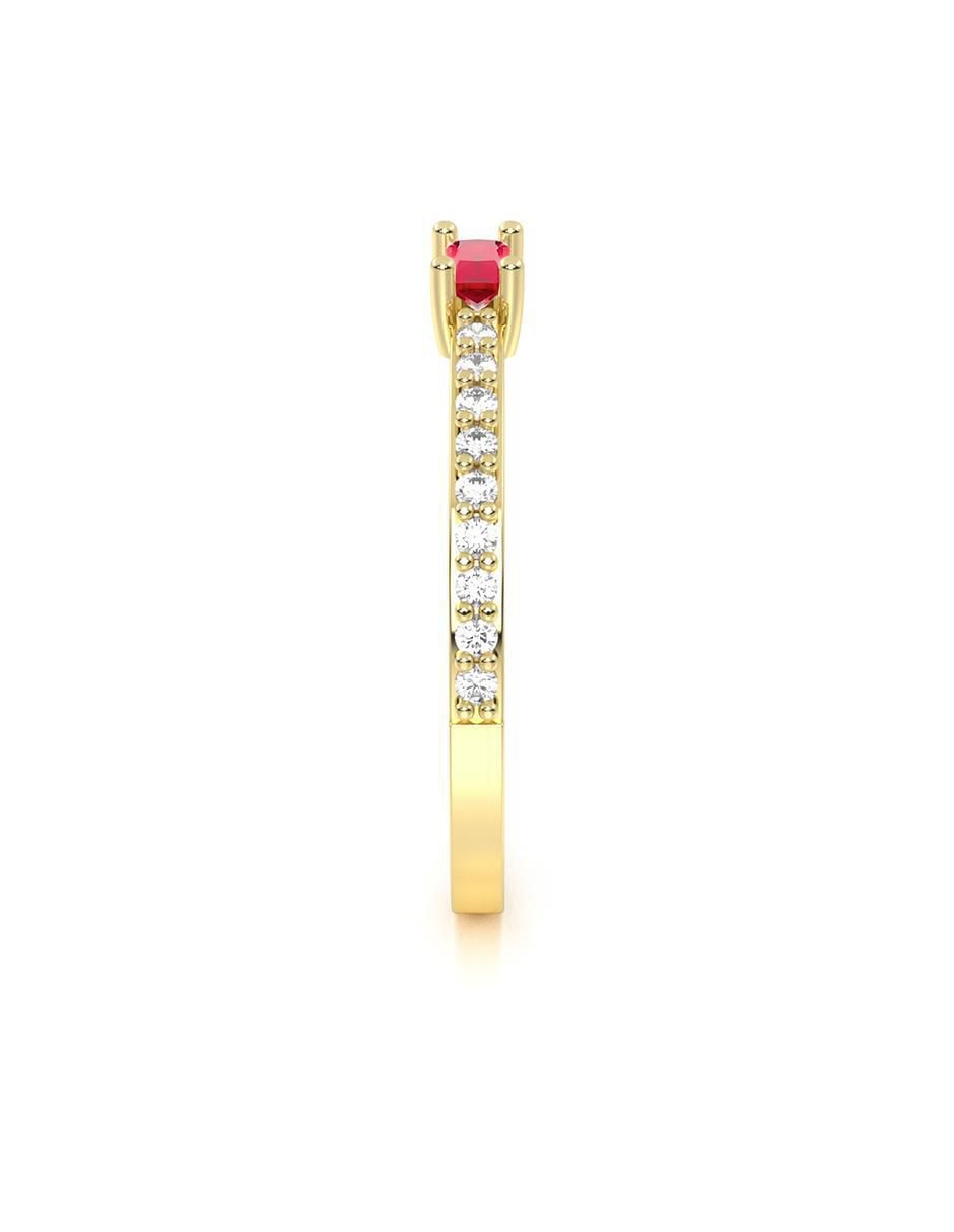 Anillo de compromiso de oro 10 k abba joyas zirconia