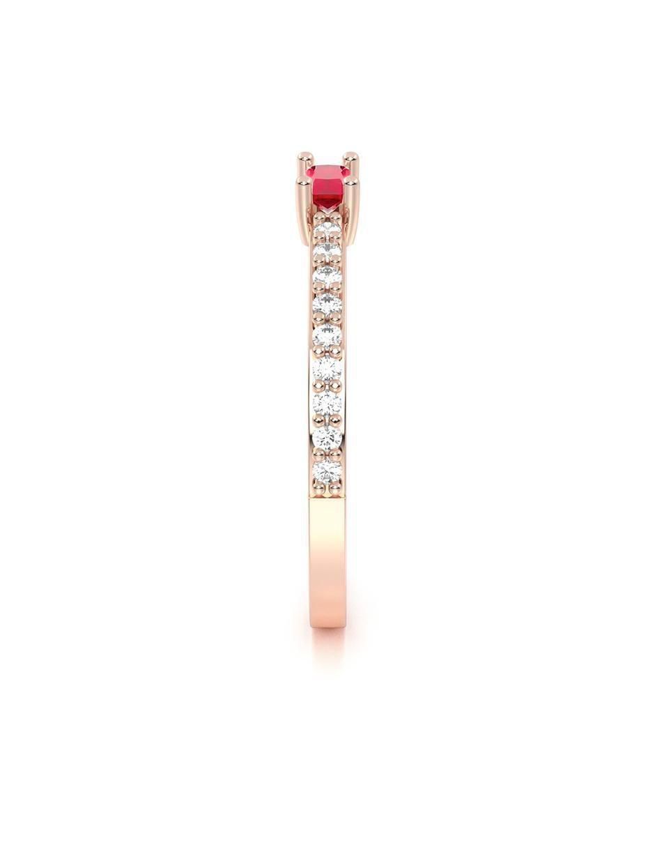 Anillo de compromiso de oro 10 k zirconia 3