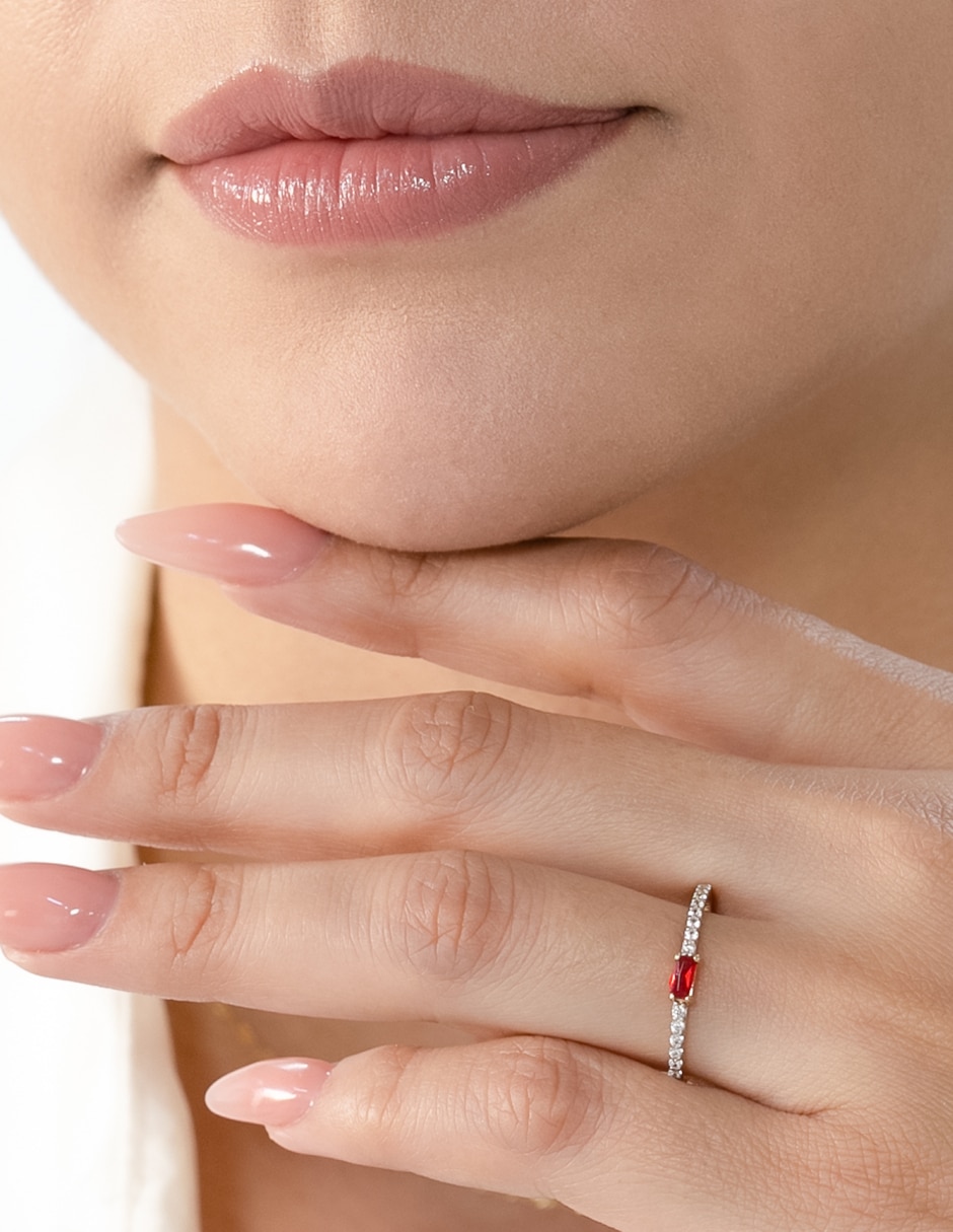 Anillo de compromiso de oro 14 k abba joyas zirconia