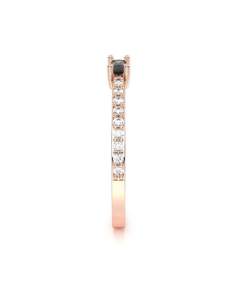 Anillo de compromiso de oro 10 k zirconia 3