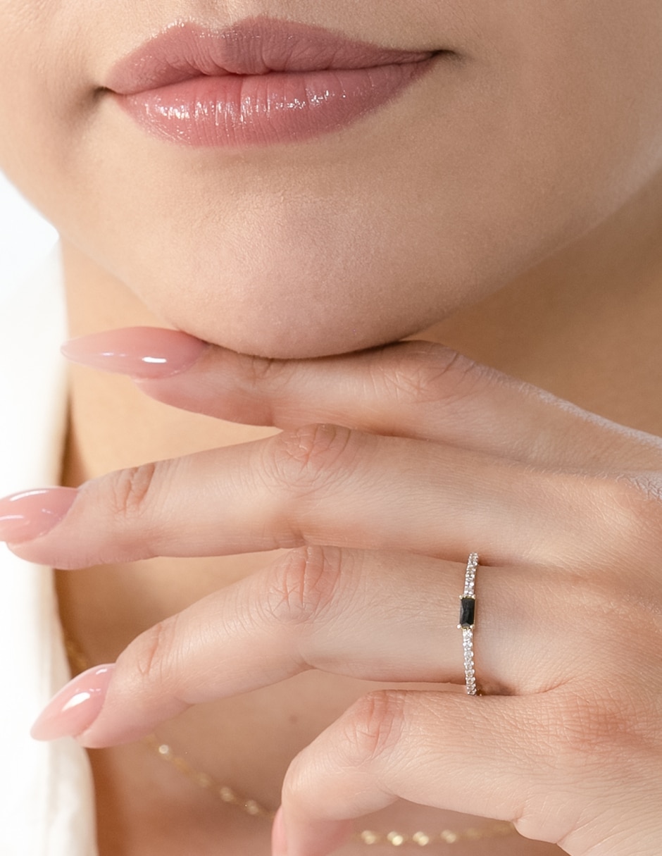 Anillo de compromiso de oro 14 k zirconia 3