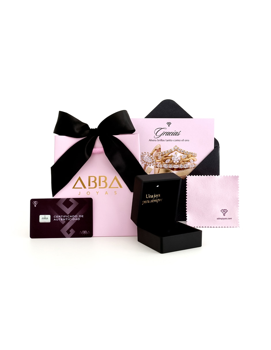 Anillo de compromiso de oro 14 k zirconia 4