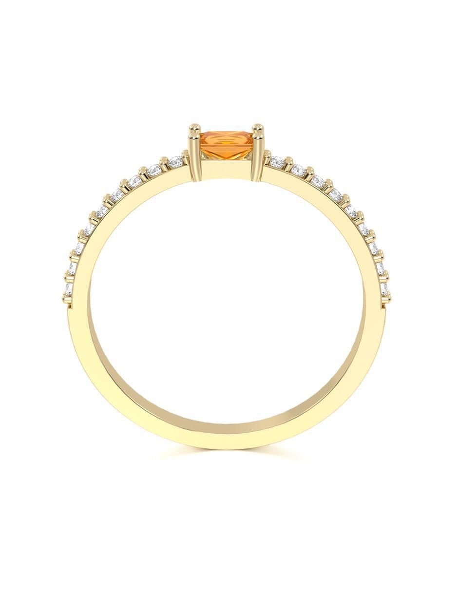 Anillo de compromiso de oro 10 k abba joyas zirconia