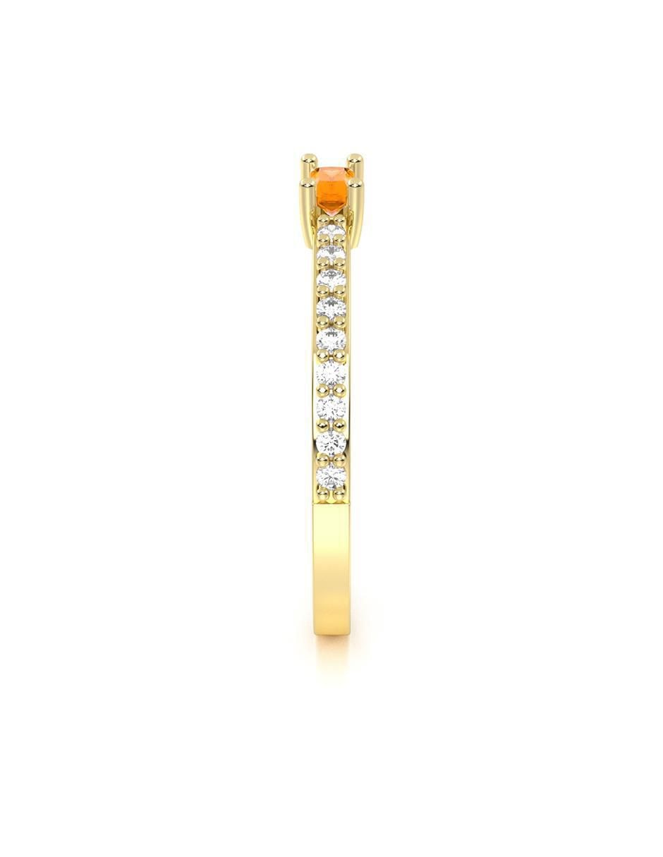 Anillo de compromiso de oro 10 k abba joyas zirconia