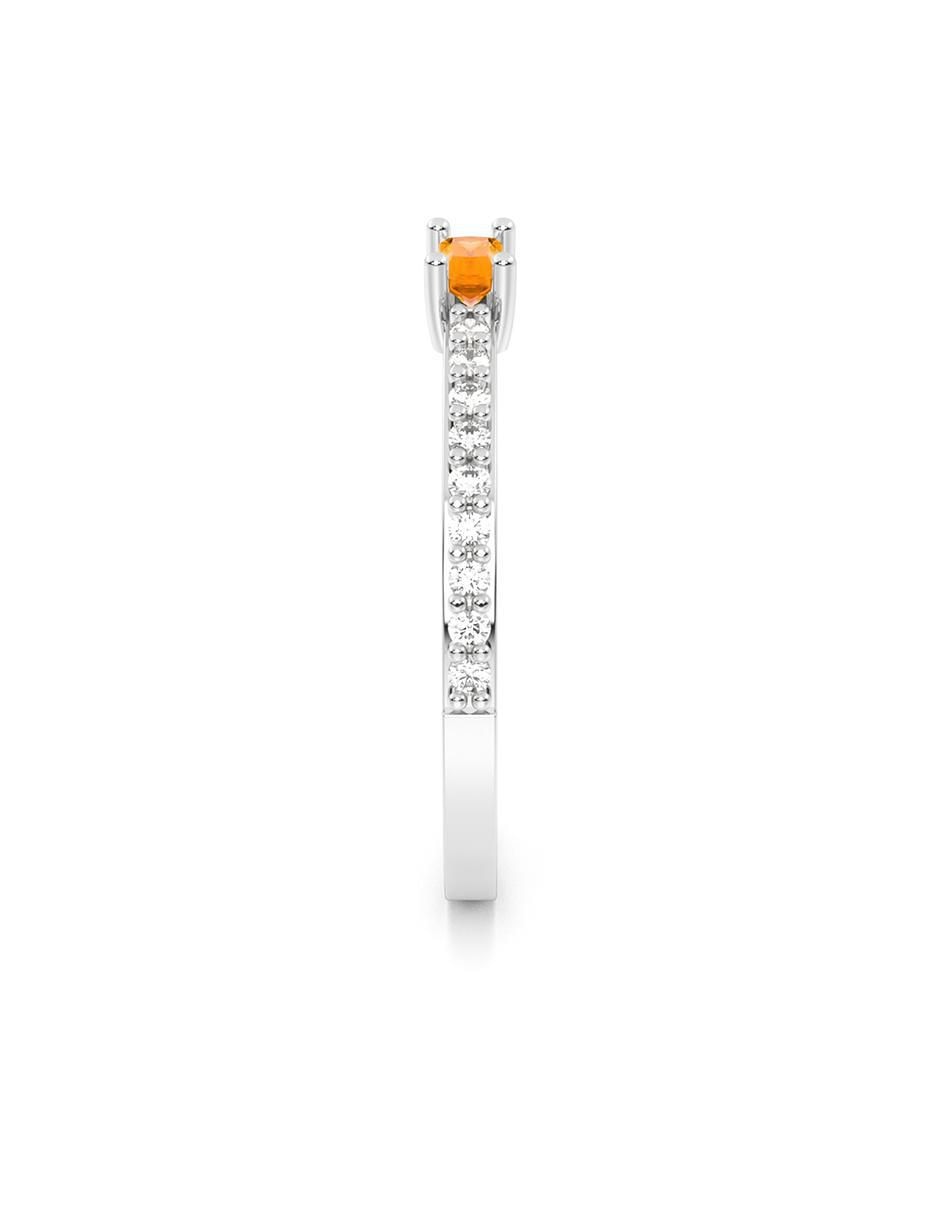 Anillo de compromiso de oro 10 k zirconia 3