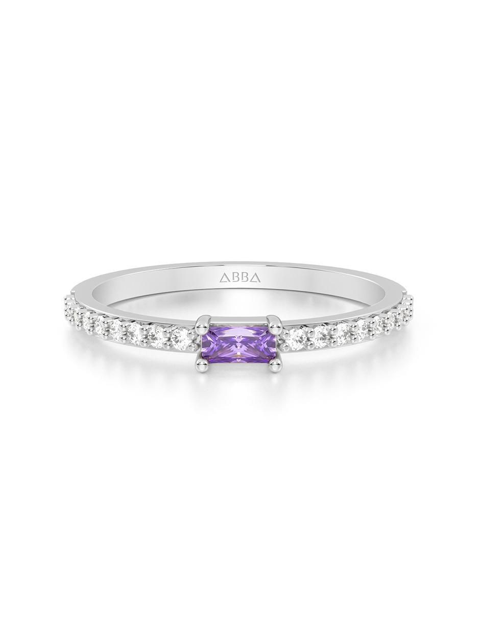 Anillo de compromiso de oro 10 k zirconia 1