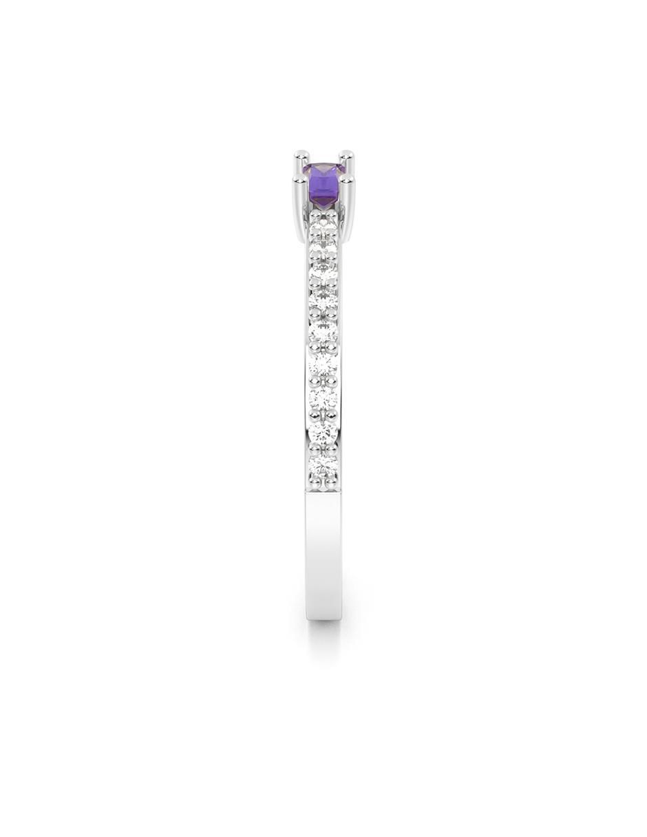 Anillo de compromiso de oro 10 k zirconia 3