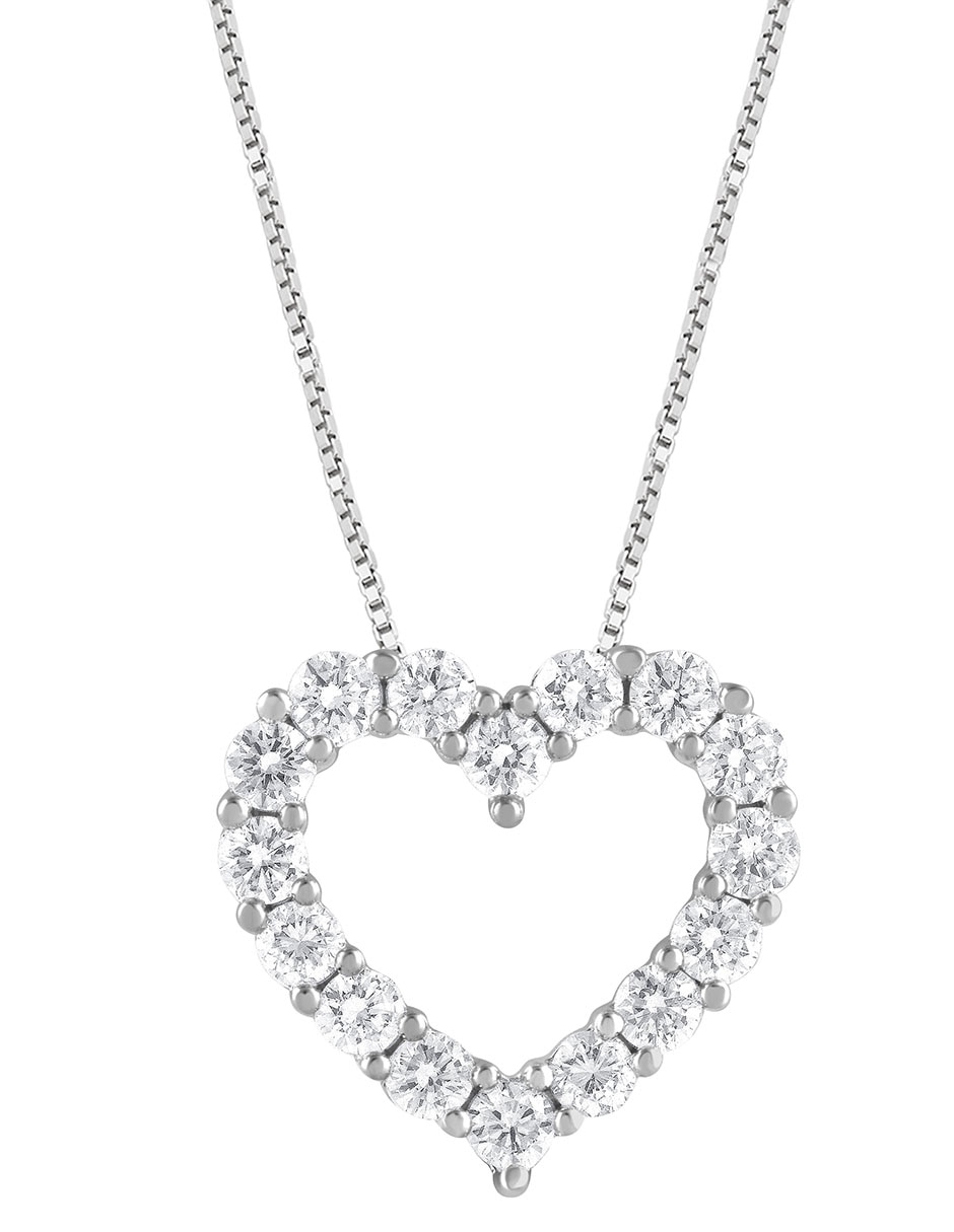 Collar con dije de corazón de oro 14 K