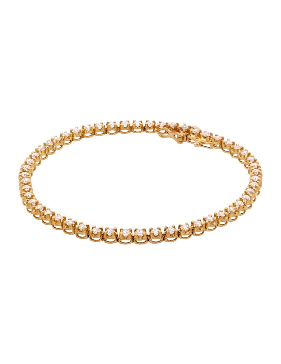 Brazalete de oro con diamante 14 k con acabado pavé Brazalete de oro con diamante 14 k con acabado pavé