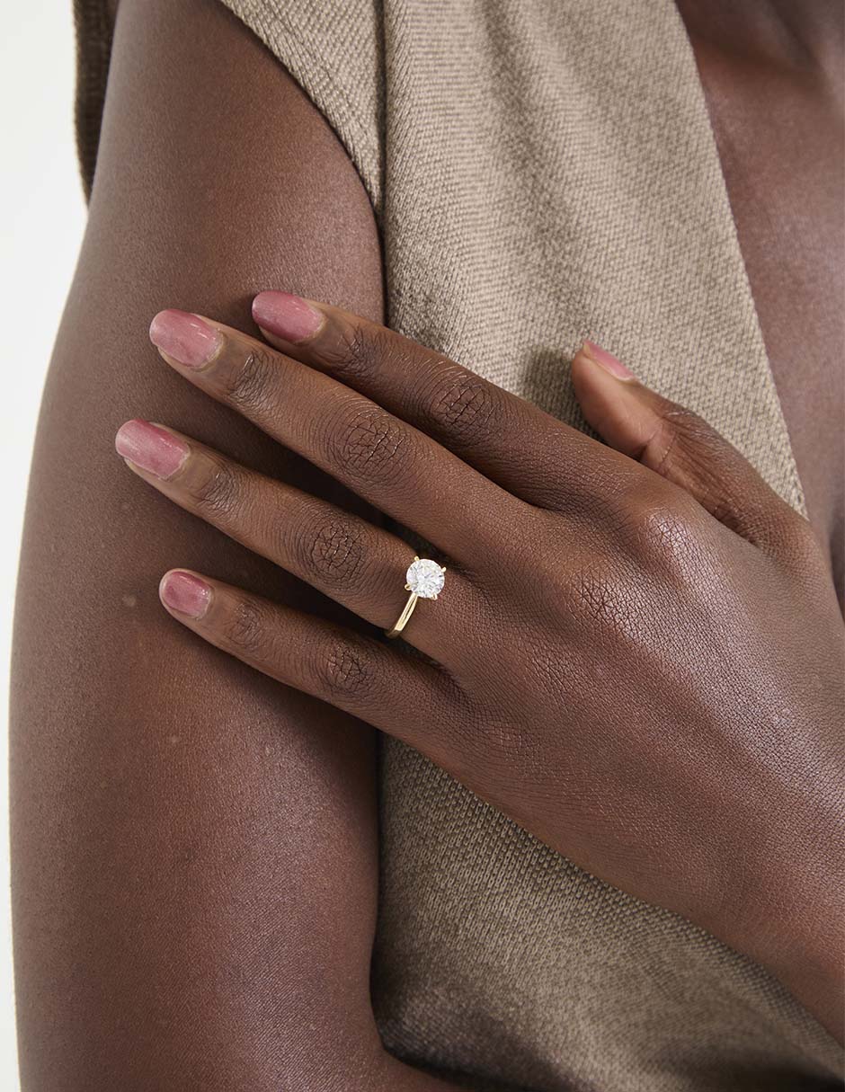 Anillo de compromiso 14 k Unique diamante 4