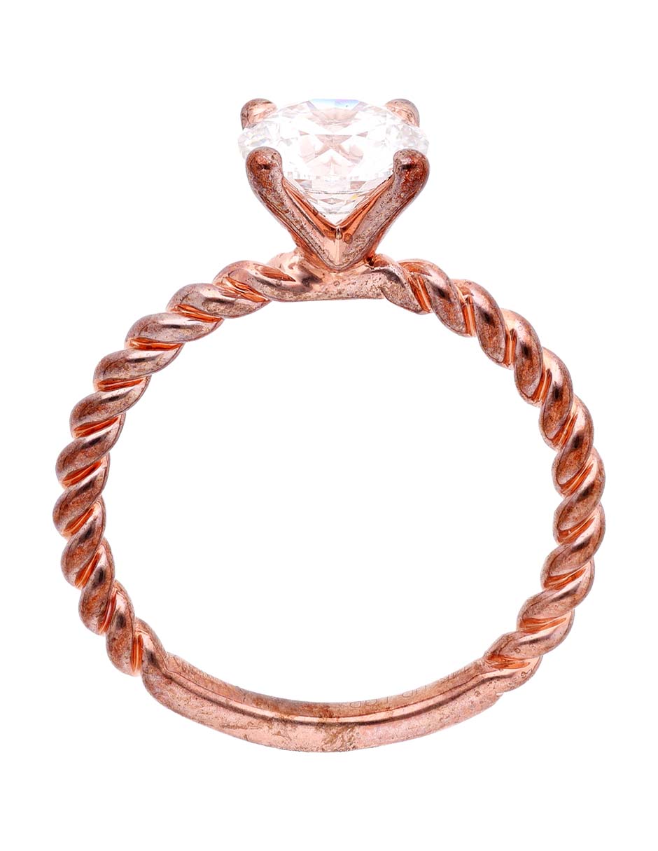Anillo de compromiso de oro 14 k diamante 2