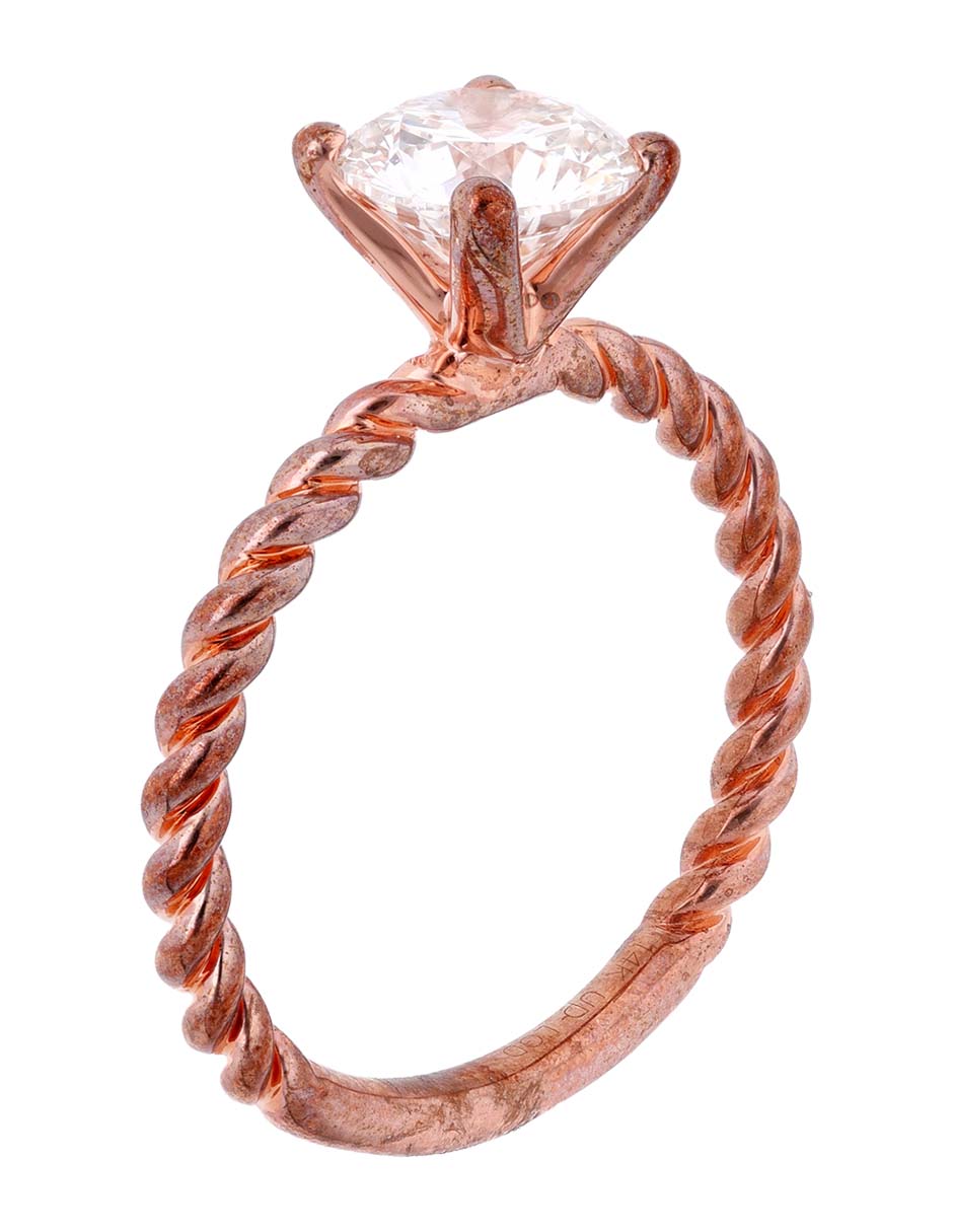 Anillo de compromiso de oro 14 k diamante 3