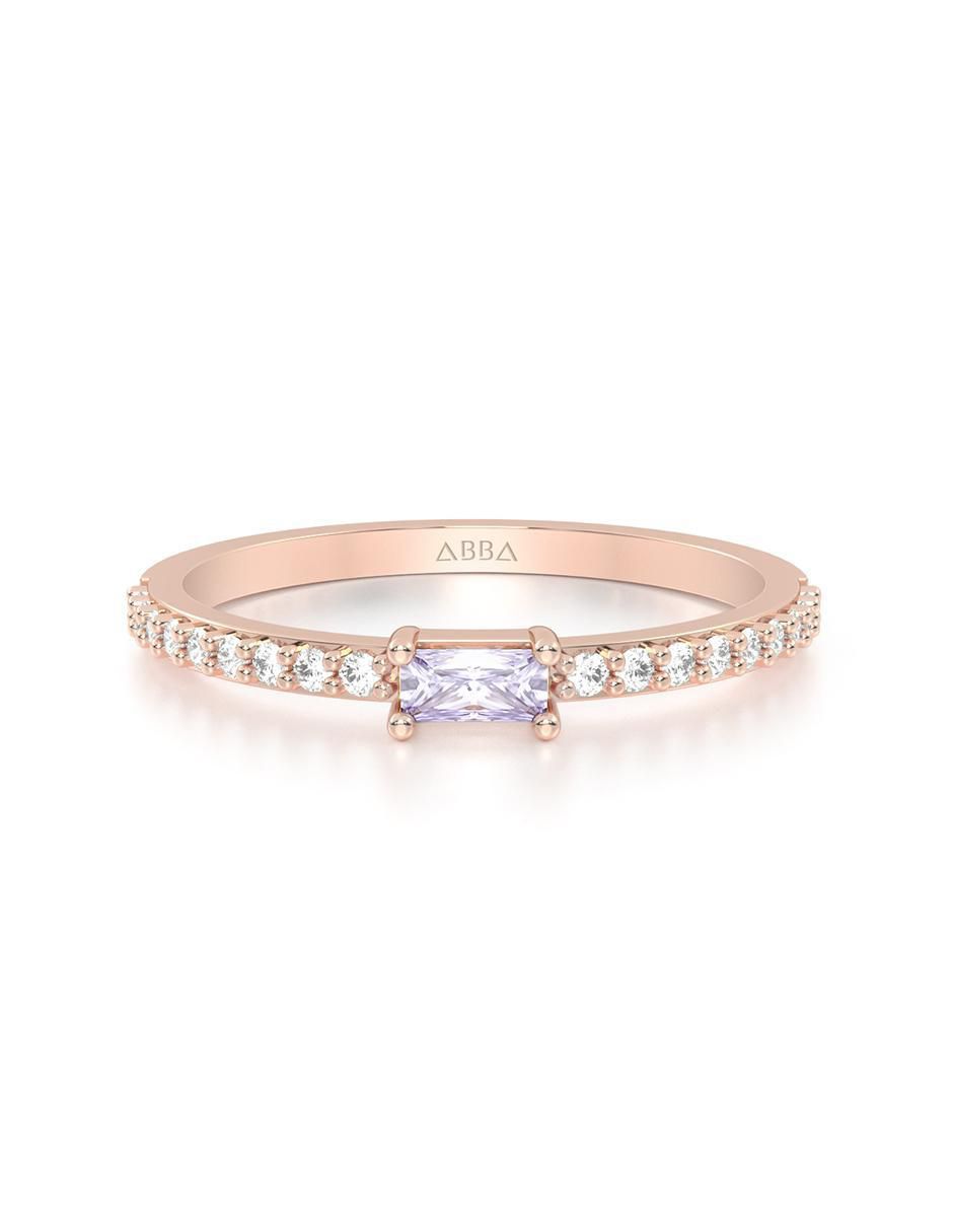 Anillo de compromiso de oro 10 k zirconia 1