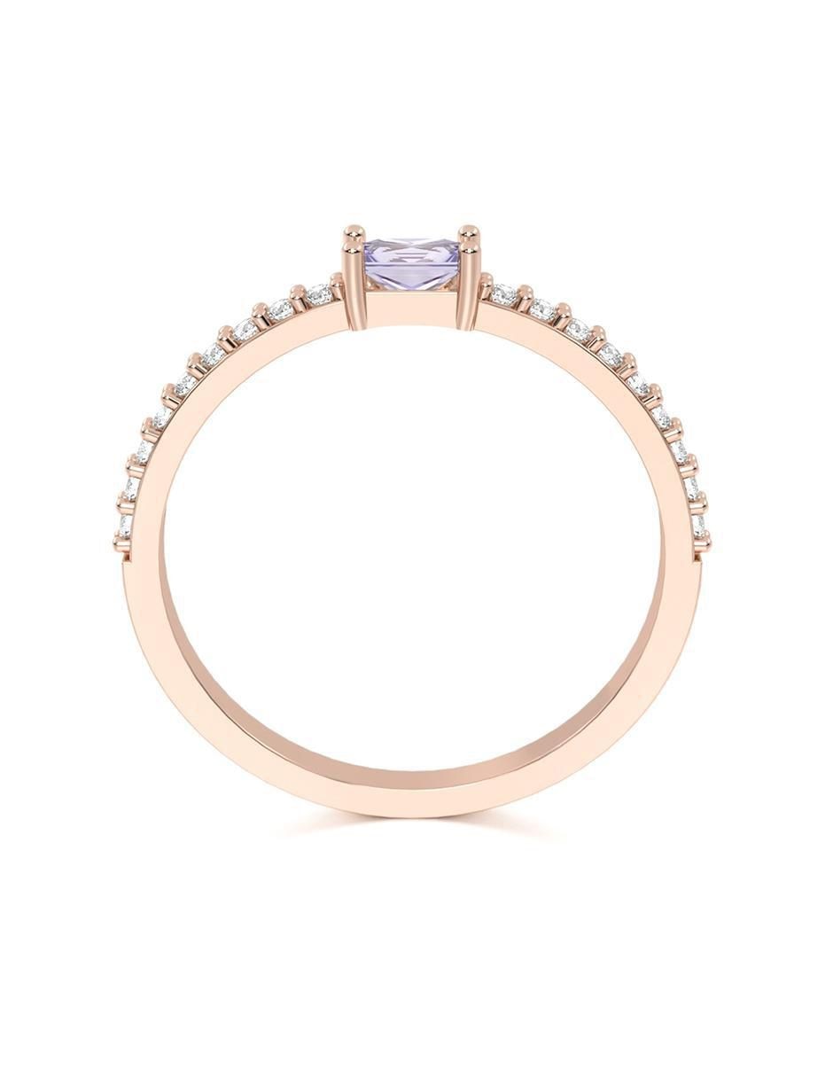 Anillo de compromiso de oro 10 k zirconia 2