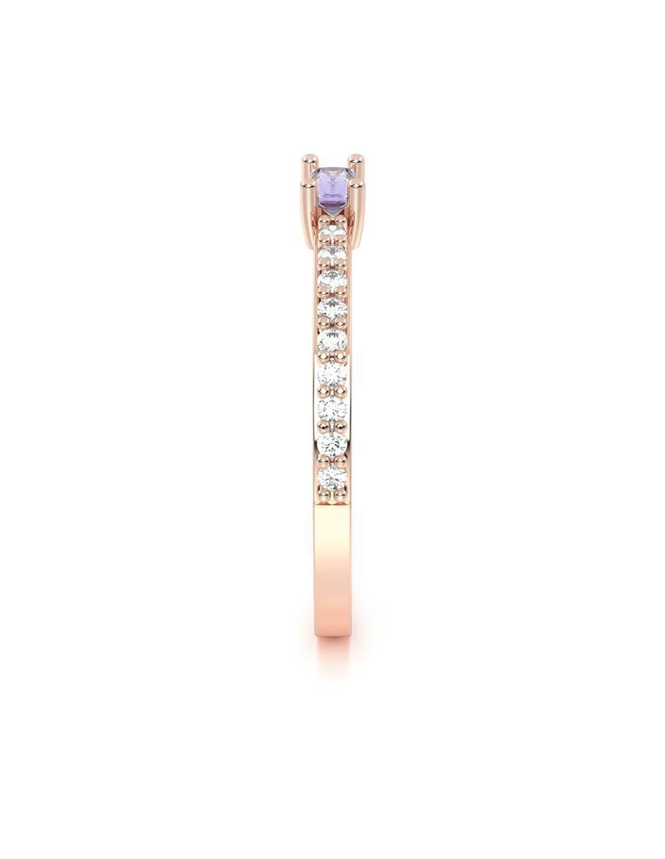 Anillo de compromiso de oro 10 k zirconia 3