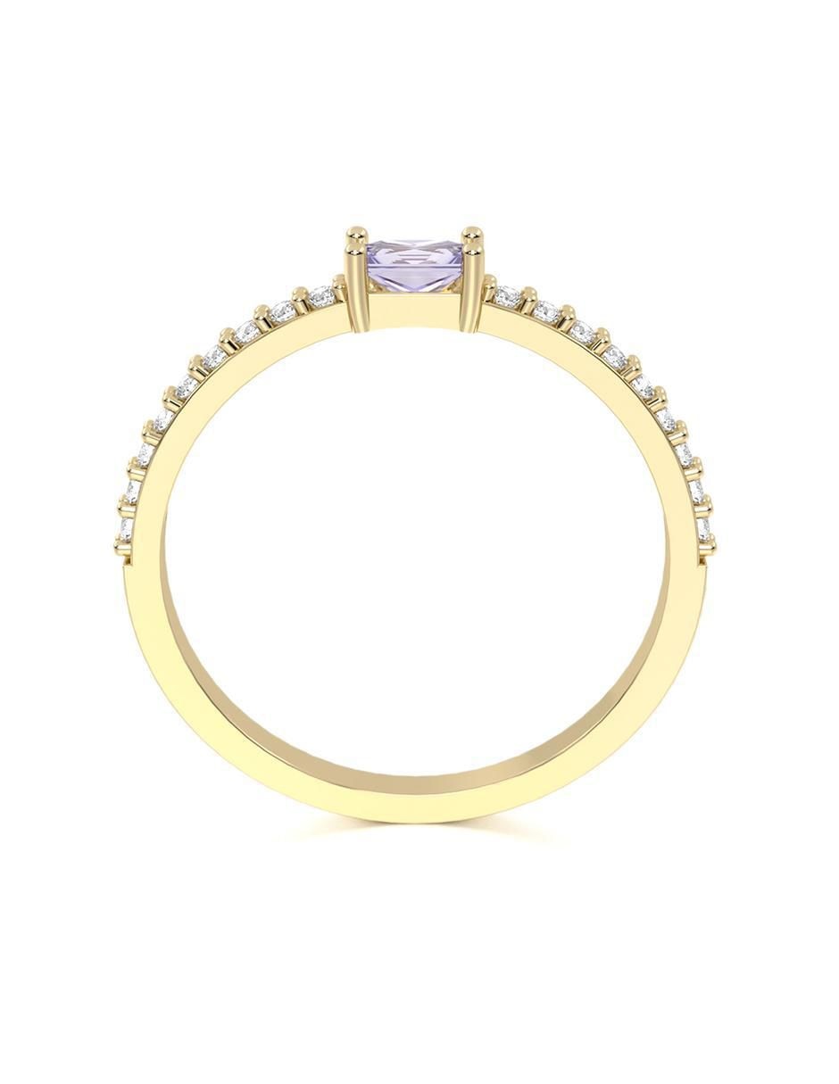 Anillo de compromiso de oro 14 k abba joyas zirconia