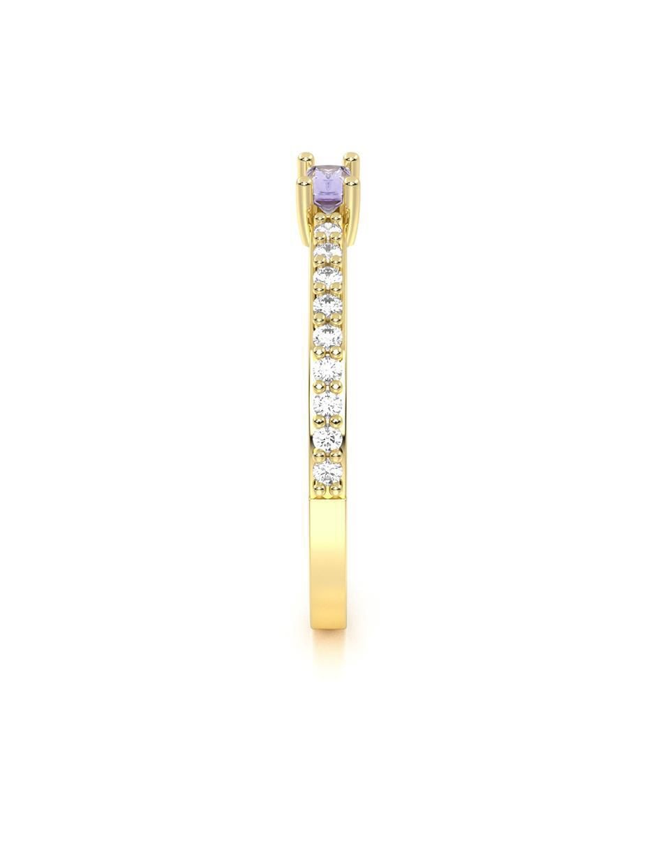 Anillo de compromiso de oro 14 k abba joyas zirconia