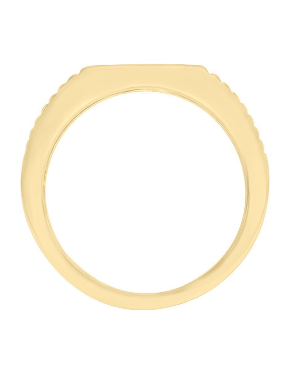 Anillo redondo Jesus 14 k de oro amarillo diamante brillante 4
