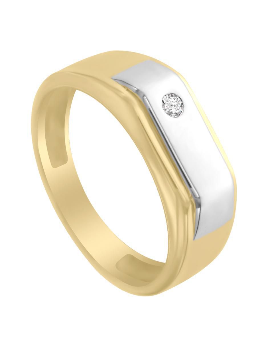 Anillo redondo Joaquin 14 k de oro diamante brillante 2