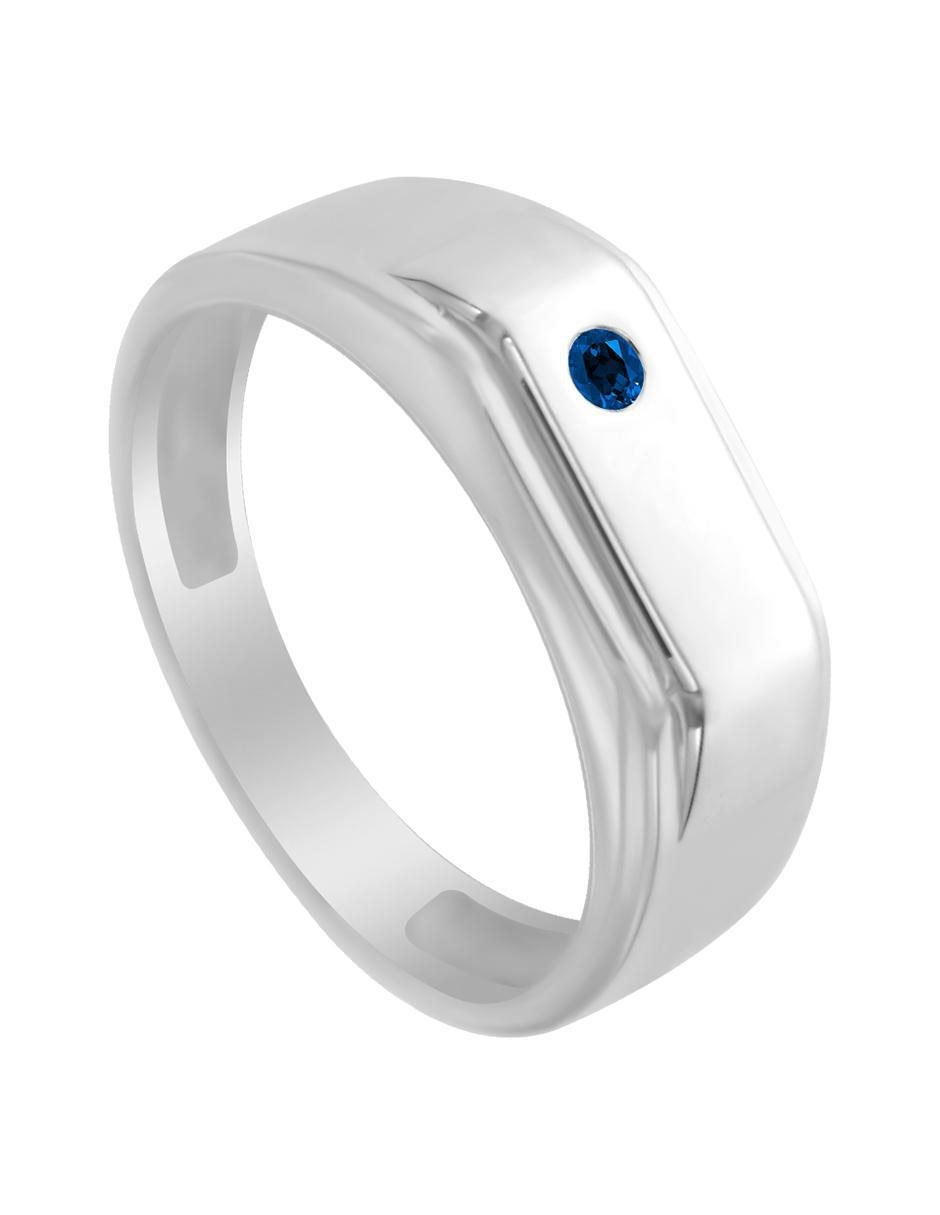 Anillo redondo Joaquin 14 k de oro zafiro brillante 3