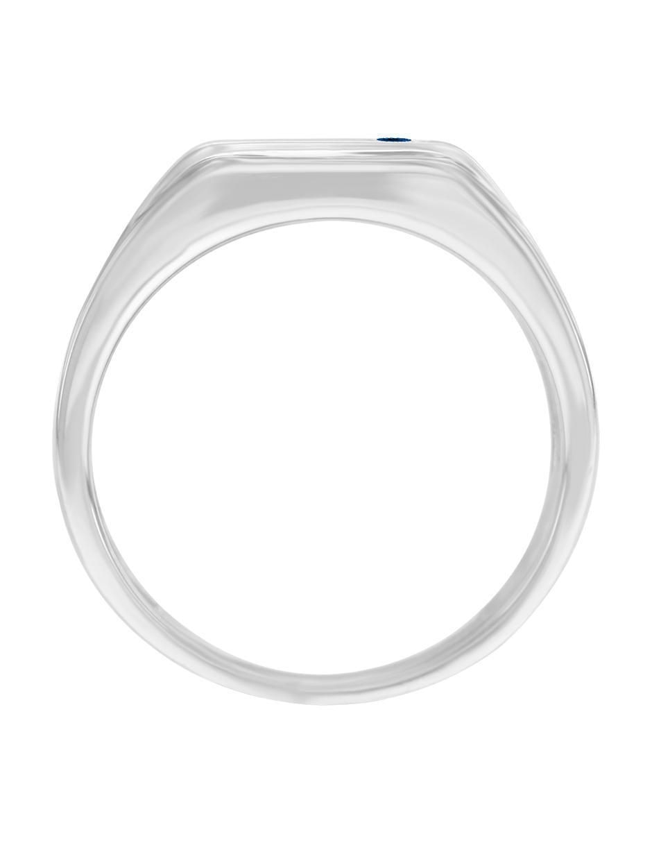 Anillo redondo Joaquin 14 k de oro zafiro brillante 4