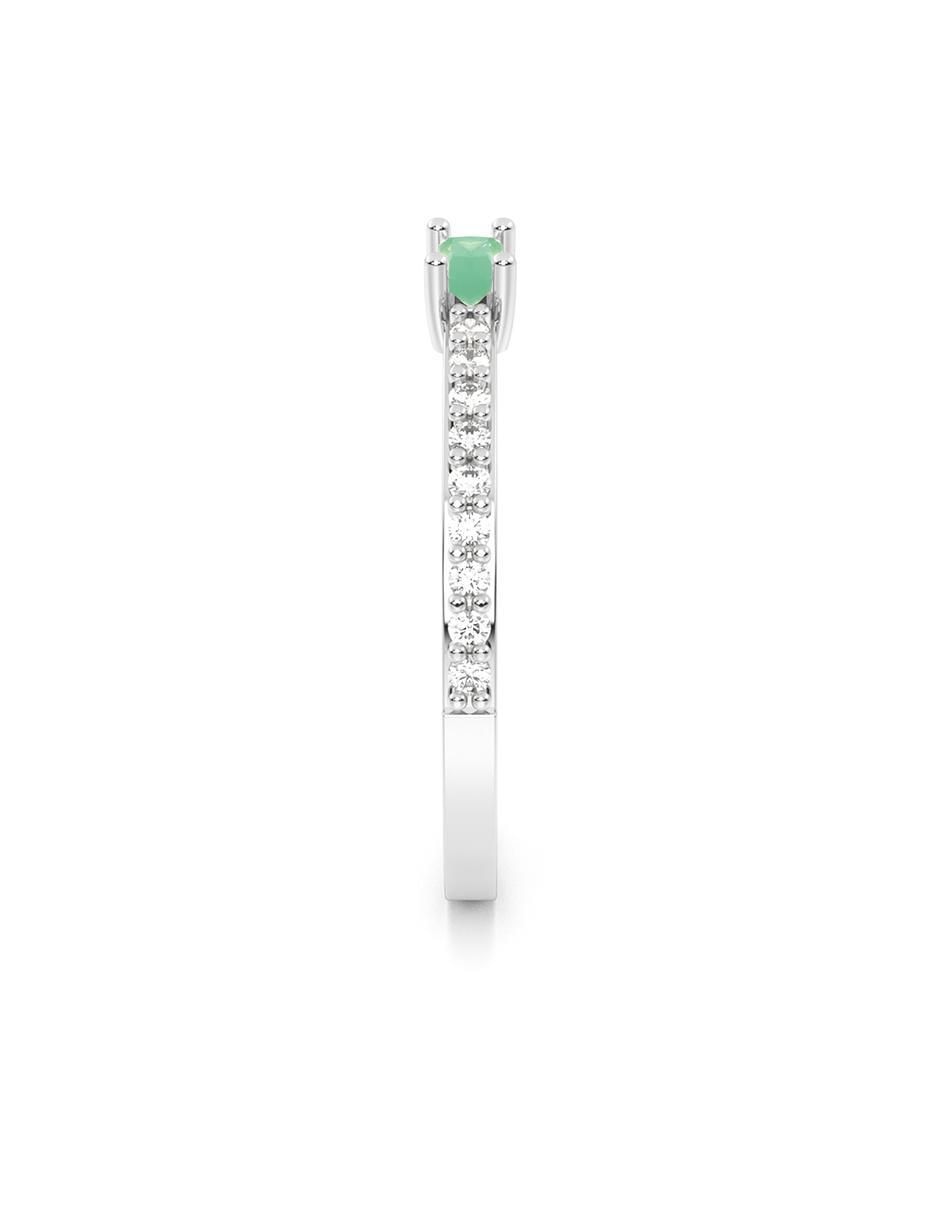 Anillo de compromiso de oro 10 k zirconia 3