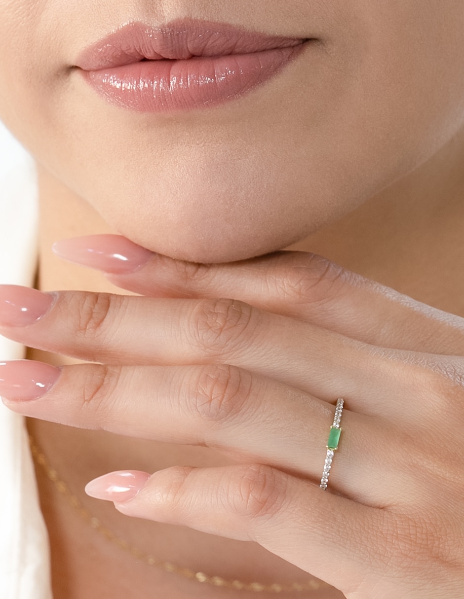 Anillo de compromiso de oro 10 k zirconia 4