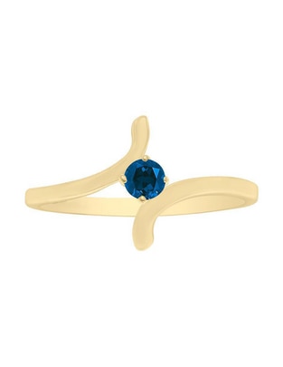 Anillo redondo Kaia 14 k de oro zafiro brillante Anillo redondo Kaia 14 k de oro zafiro brillante