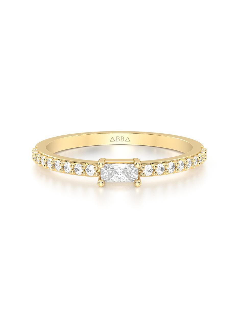 Anillo de compromiso de oro 14 k zirconia Anillo de compromiso de oro 14 k zirconia