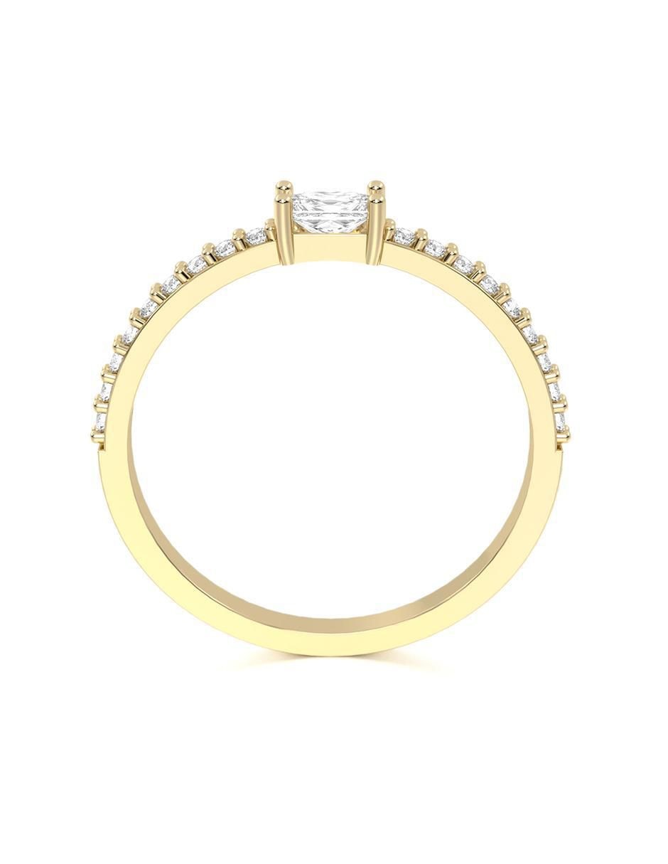 Anillo de compromiso de oro 14 k abba joyas zirconia