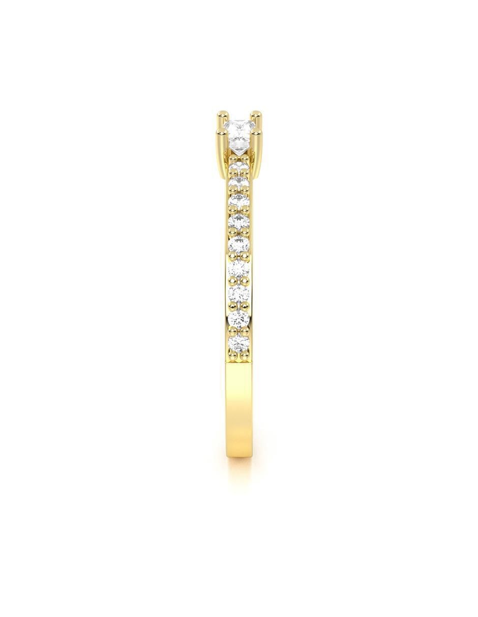 Anillo de compromiso de oro 14 k abba joyas zirconia
