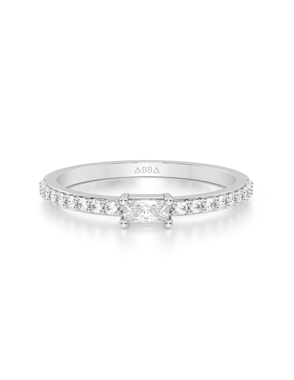 Anillo de compromiso de oro 10 k zirconia