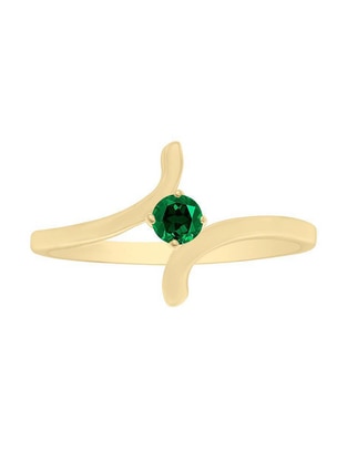 Anillo redondo Kaia 14 k de oro esmeralda brillante Anillo redondo Kaia 14 k de oro esmeralda brillante