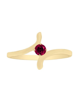 Anillo redondo Kaia 14 k de oro rubí brillante Anillo redondo Kaia 14 k de oro rubí brillante