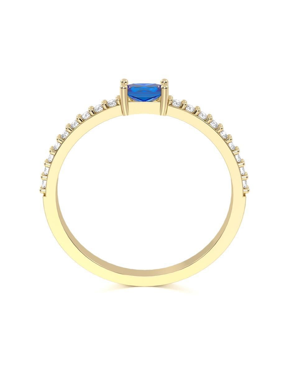 Anillo de compromiso de oro 10 k abba joyas zirconia